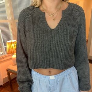 Dark Gray Cropped Sweater